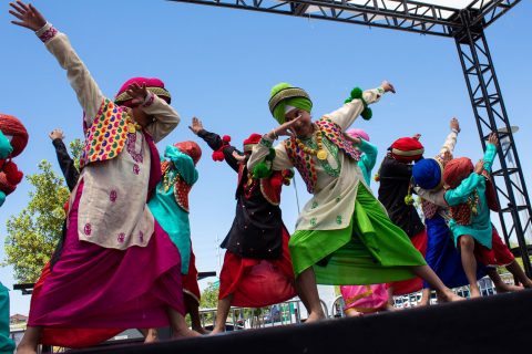 OM FEST Yoga Meditation Festival 2019 on The Lawn at Downtown Summerlin® Bhangra with the kids from the Gurdwara Baba Deep Singh Ji